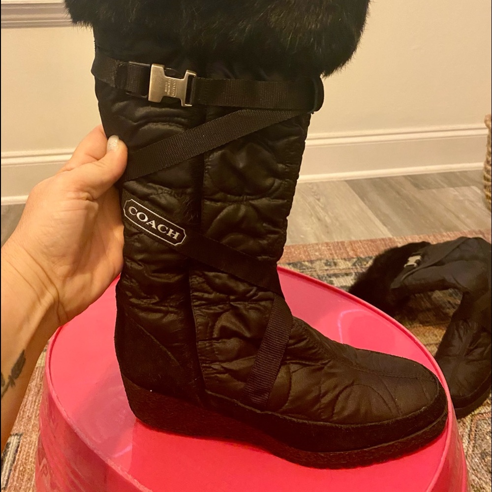 Coach worn ONE TIME, black boots. Size 7
